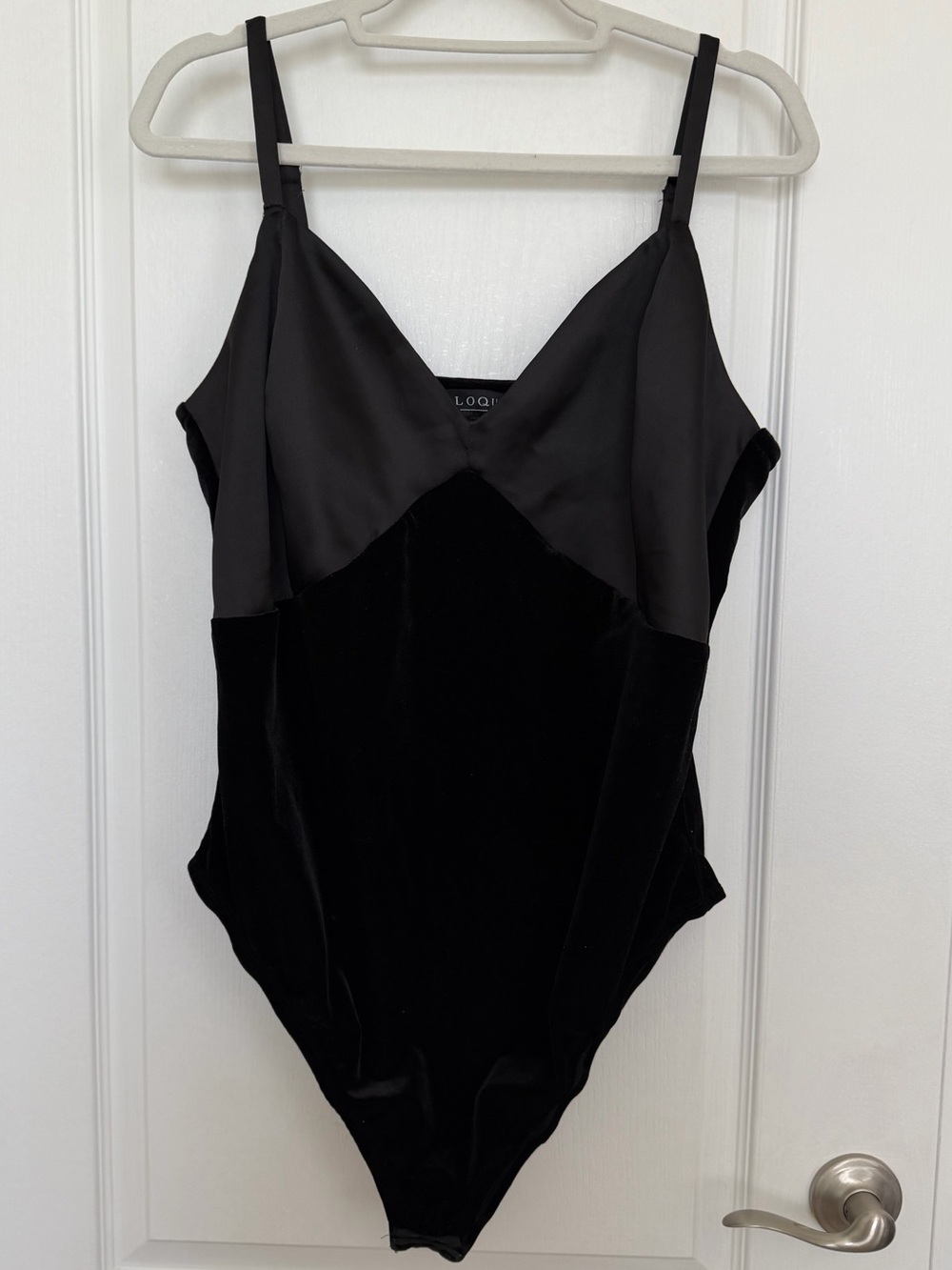 EUC Eloquii Black Velvet & Satin Bodysuit size 16